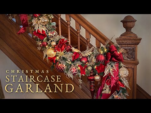 image-How do you hang artificial garland on stairs?