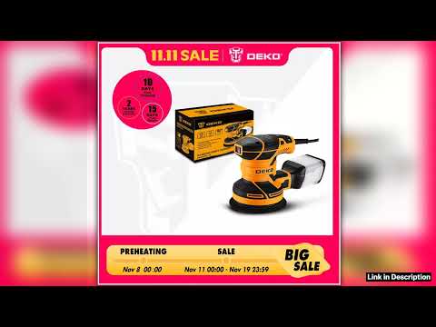DEKO DKOS32XL125 320W Speed 14000pm Random Orbit Sander Home DIY Carpenter Strong Dust Collection