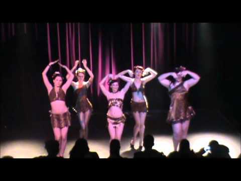 Bombshell Burlesque Bump, Grind and Shimmy group routine Drums a Go Go