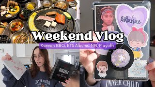 Weekend Vlog | Korean BBQ, opening BTS albums + NFL playoffs