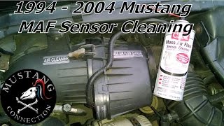 How to clean 1995 Mustang GT MAF Sensor SN95 and SN95ll 1994 to 2004 Mustang Mass Air Flow Sensor