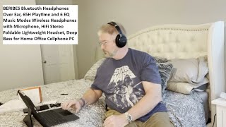BERIBES Bluetooth Headphones Over Ear, 65H Playtime & 6 EQ Music Modes Wireless Headphones with Mic