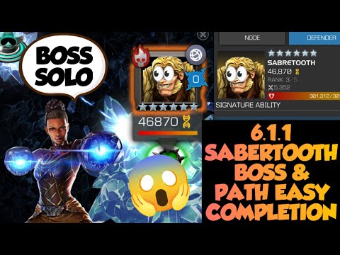 MCOC: ACT 6.1.1 SABERTOOTH BOSS & PATH GUIDE FOR COMPLETION #mcoc #marvel #gaming
