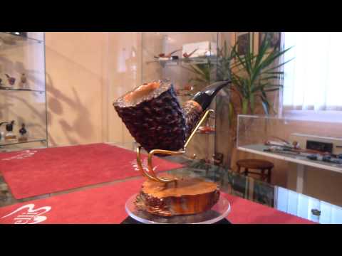 Briar pipe Paronelli 9mm giant half bent sea coral dark -  eBay item number: 400673775495