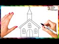 How To Draw A Church Step By Step ⛪ Church Drawing Easy