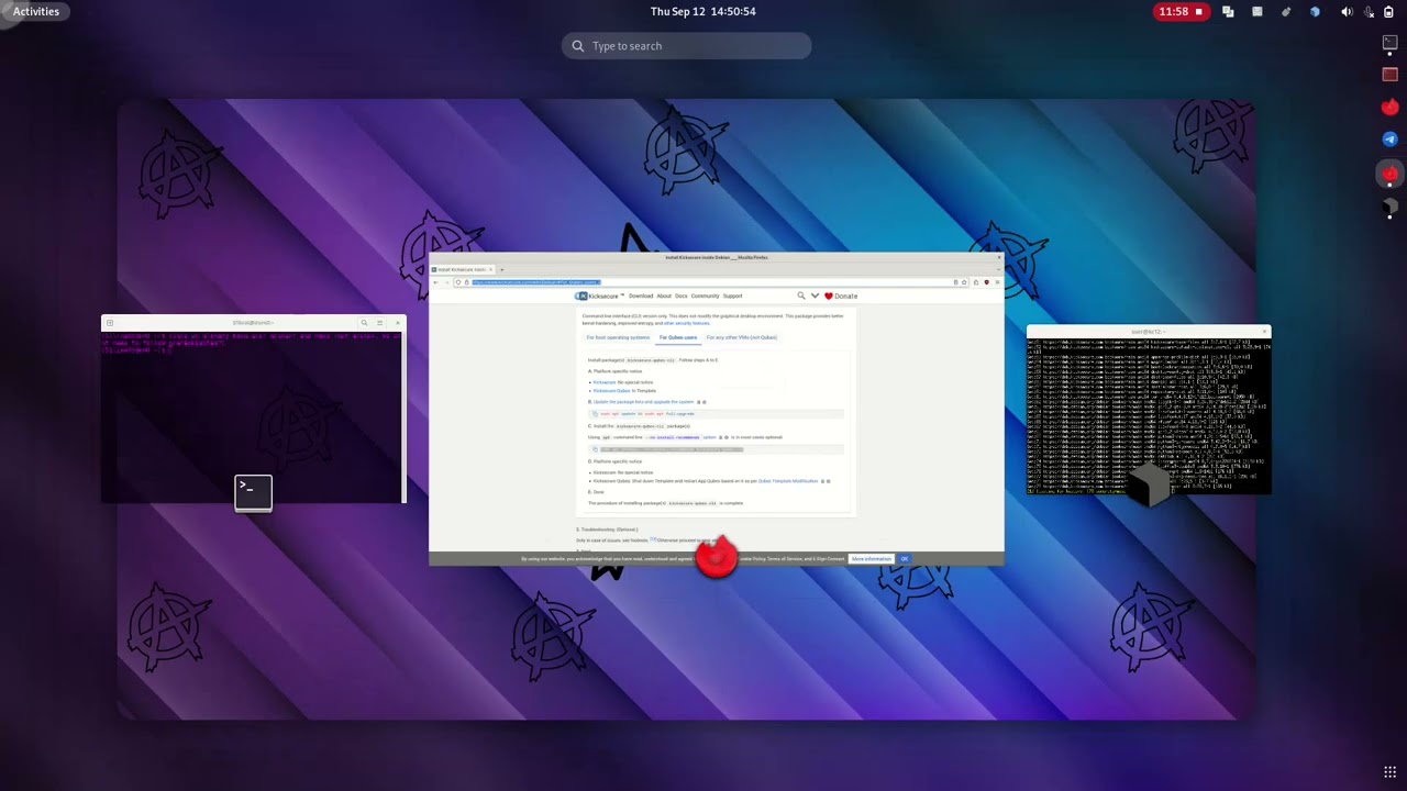 Qubes OS - Kicksecure Setup with browser fingerprint