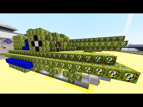 LUCKY CAMO BLOCKS EPIC TANK MOD CHALLENGE - MINECRAFT MODDED MINI-GAME!