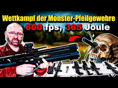 360 Joule, 600 fps, Pump Action: DREI epische Pfeilwaffen!