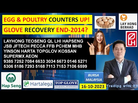 Daily KLSE BURSA UPDATE - 16-10-2023💥EGG & POULTRY COUNTERS UP!💥GLOVE RECOVERY END-2014? 💥LAYHONG