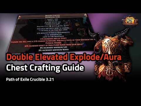 How to Craft a Double Elevated Explode/Aura Effect Blade Vortex Chest - Path of Exile Crucible 3.21