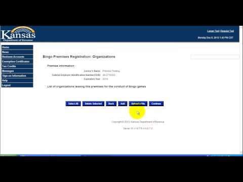 KDOR Bingo Tutorial - Premise Registration