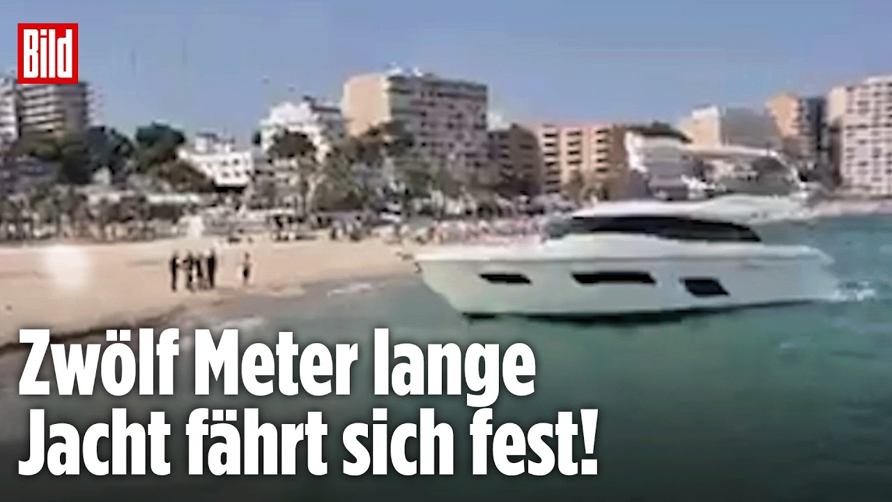 MALLORCA: Luxus-Boot strandet am Traumstrand in Spanien