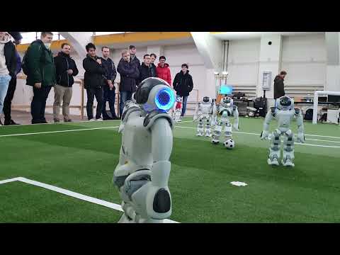 Robot scores a Goal (and almost fails) - Robocup SPL