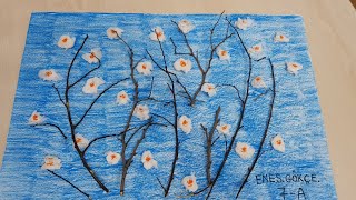 3D resim yapımı.Çiçek Açan Badem Ağacı. Vincent Van Gogh. 7.sınıf ödevi.
