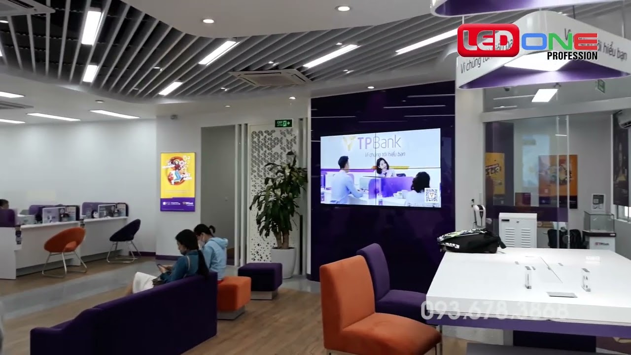 Hội sở Ngân hàng Tiên Phong 57 Lý Thường Kiệt | Ledone thi công dự án thầu 4 màn hình ghép 55inch LG
