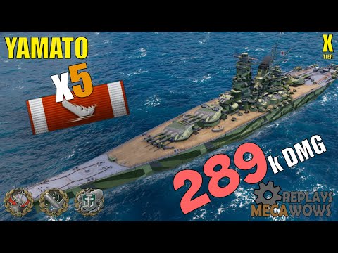 Yamato 5 Kills & 289k Damage | World of Warships Gameplay