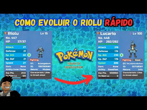 📌 How to EVOLVE RIOLU into LUCARIO in a SIMPLE, EASY AND FAST way, in Pokémon Brick Bronze Roblox