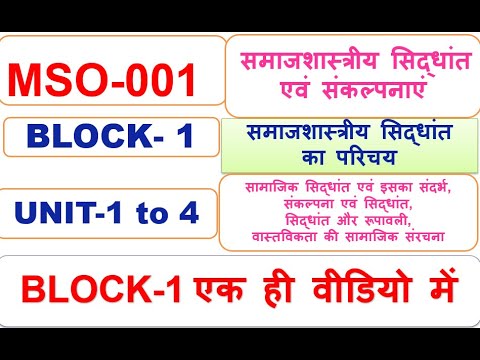 MSO-001, Sociological Theories and Concepts, BLOCK-1 Introduction to Sociological Theory