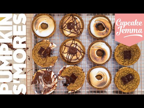 Pumpkin Spice S'mores Cookies Recipe with Toasted Meringue Topping | Cupcake Jemma