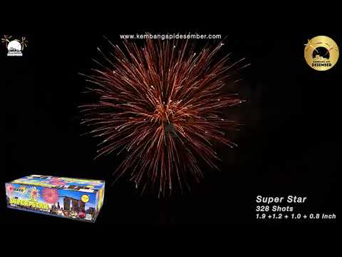 Kembang Api Cake Riakeo Series Super Star 328 Shots 1.9 + 1.2 + 1.0 + 0.8 Inch Cake Fireworks