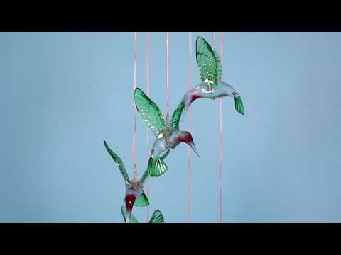 Color Changing LED Solar Hummingbird Wind Chime Solar String Lights
