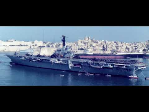 HMS Hermes (R12) Centaur Class Light Fleet Aircraft Carrier.