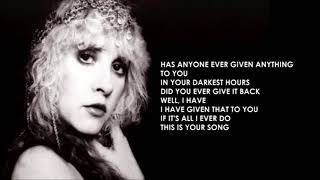 Stevie Nicks - Has Anyone Ever Written Anything For You (Lyrics)