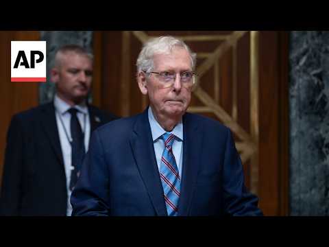 Video Thumbnail: Mitch McConnell speaks to Republican leaders as he remains hospitalized