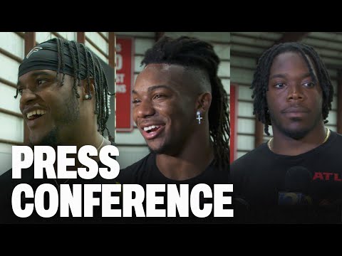 Robinson, Hellams, Harrison speak after first rookie minicamp practice | Atlanta Falcons