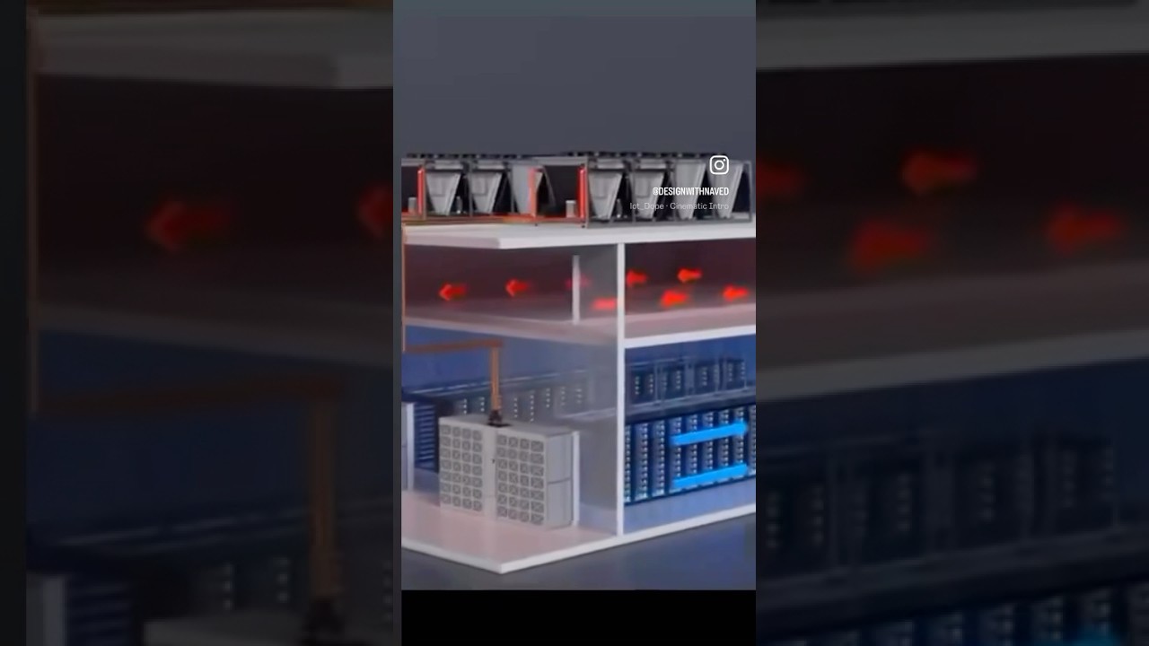 How Works Data Centre Air Conditioning Trought Air Cooled Chiller #short #hvac #chillersystem