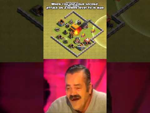 When you use your second attack on a lower level th in war ll Clash of clans ll #shorts #coc