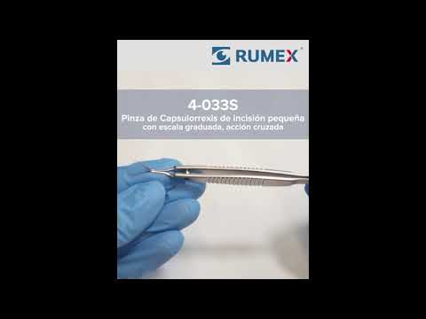 4-033S Pinza de Capsulorrexis de incisión pequeña con escala graduada, accion cruzada