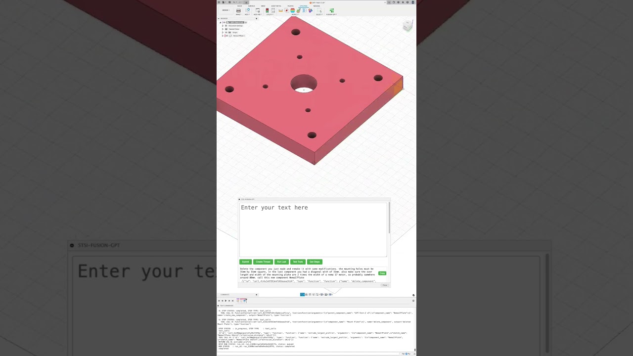 ChatGPT Fusion 360 Prompt Integration #cad #chatgpt #fusion360