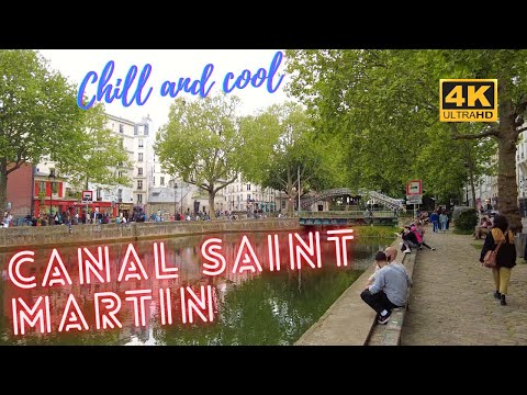 [4K] Paris Canal Saint-Martin spring full walk tour from Bastille to Bassin de la Villette