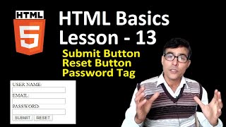 Submit and reset button in HTML | HTML Basics lesson - 13 | password tag in html in hindi (CC)