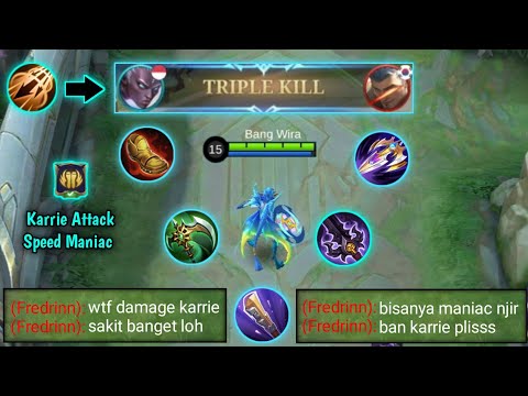 KARRIE ATTACK SPEED MEMANG SANGAT OVERPOWER ! TANK SEKERAS FREDRINN PUN TIDAK ADA APA-APANYA - MLBB