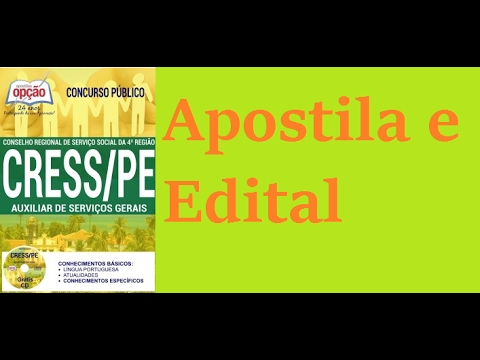 Apostila de Auxiliar de Serviços Gerais Edital Concurso CRESS PE