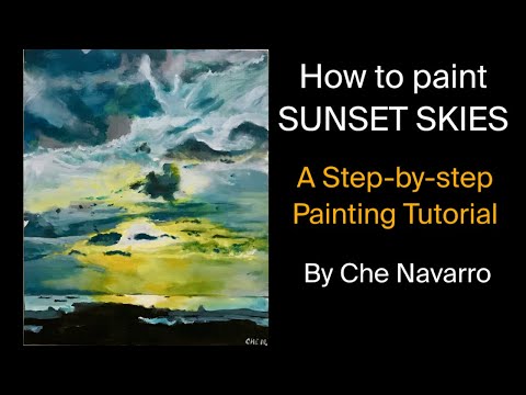 How to paint sunset skies | Tutorial | Acrylic Painting | Step by Step | Art