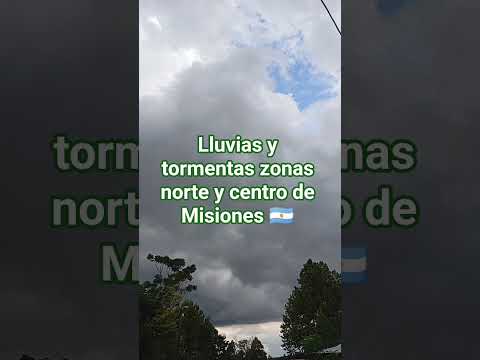lluvias y tormentas en la zona norte y centro de misiones y chaparrones aislados en la zona Sur