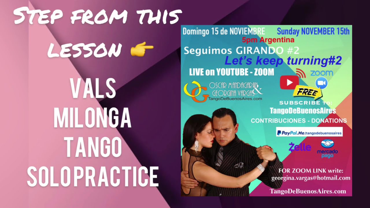 #Giros MilongaTANGO Vals Musicality rhythm exercises SOLO PRACTICE GeorginaVargas Oscar Mandagaran
