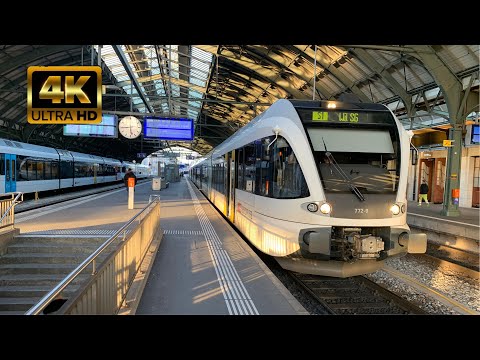 Ausfahrt des (Tuhrbo STADLER GTW) beim Bahnhof St. Gallen