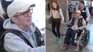 Eric Clapton In A Wheelchair At LAX After Canceling Shows Due To &#39;Severe Bronchitis&#39;