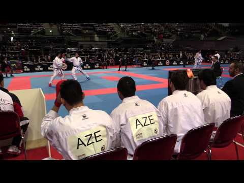 BRASIL vs AZERBAIJAN. Male Team Kumite Competition. 2014 World Karate Championships