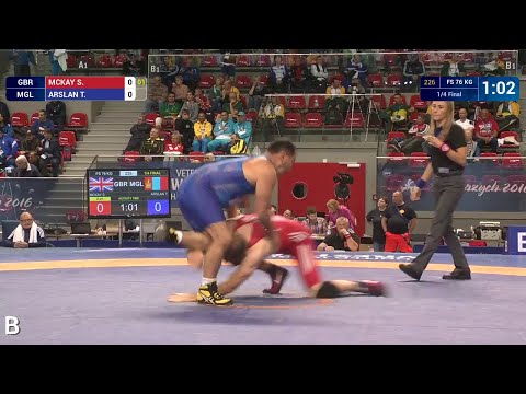 1/4 FS - 76 kg: T. ARSLAN (MGL) df. S. MCKAY (GBR) by TF, 12-2