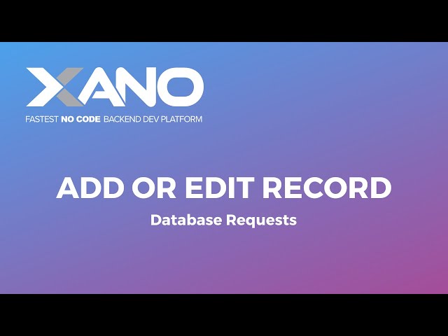 Add or Edit Record