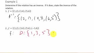 Finding The Inverse of a Relation (Set of Ordered Pairs)