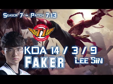 SKT T1 Faker LEE SIN vs REK'SAI Jungle - Patch 7.13 KR Ranked
