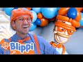 Blippi Visits The Balloosionist At Amy S Playground Learn Rainbow Colors Moonbug Kids