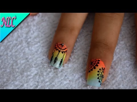 DECORACIÓN DE UÑAS ATRAPASUEÑOS EN DEGRADADO♥ – DEGRADADE NAIL ART – DREAM CATCHER – NLC