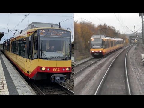 Führerstandsmitfahrt h.d.S. im S-Bahn Karlsruhe GT8-100D/2S-M als S32 von Karlsruhe nach KA-Durlach